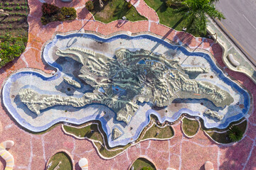 Mapa de la Republica Dominicana en el parque Caonabo de la Provincia San Juan en el municipio de San Juan De La Maguana