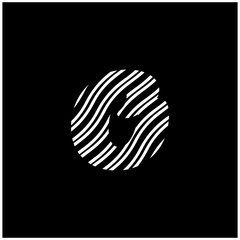 Typographic Logo Letter O Monogram, Luxury Style Lettering Icon Isolated on Black Background