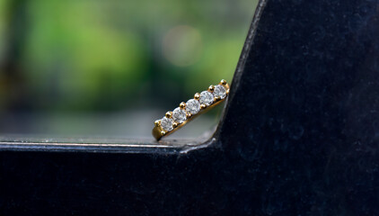 Jewelry gems
A gold ring set with diamonds