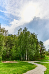 Trails and running tracks at Hemmesta Sjöäng (Lake meadow) on Värmdö outside Stockholm