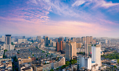 Obraz premium Urban scenery of Jinhua City, Zhejiang Province, China