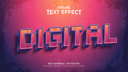Digital Textured Background 3d Style Editable Text Effects Templates