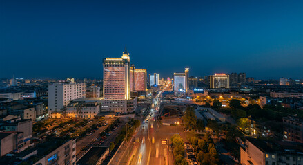 Fototapeta na wymiar Night view of Jinhua City, Zhejiang Province, China