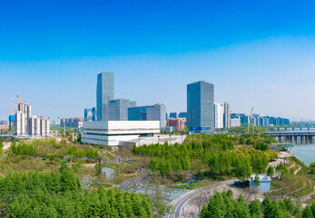 CBD Cityscape of Jinhua City, Zhejiang Province, China