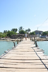 wooden bridge over the sea