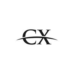 Initial letter CX, overlapping movement swoosh horizon, logo design inspiration company