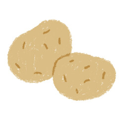 じゃがいも　ジャガイモ　野菜　イラスト 素材　クレパス
