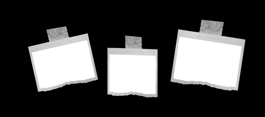photo frame set mockup on black background with copy space for text, this has clipping path.
