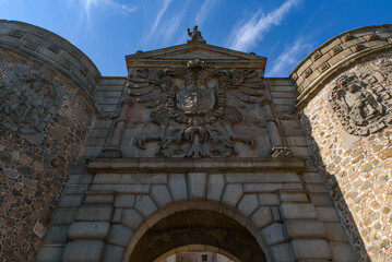 Puerta de Bisagra, a city gate of Toledo, Spain
