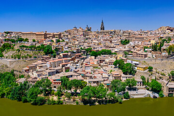 Fototapeta na wymiar Tagus River and Toledo, a World Heritage Site city in Spain