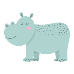 Obraz na płótnie Canvas hippo animal cartoon