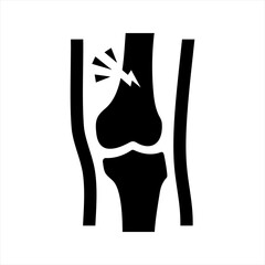 Leg fracture icon, vector and glyph