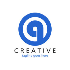 abstract logo of letter A inside a circle