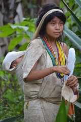 the life of Colombian indigenous in Colombia sierra nevada  - obrazy, fototapety, plakaty