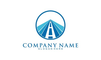 Road creative illustraiton elegant logo