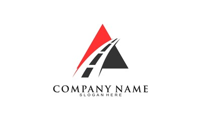 Triangle road vector logo