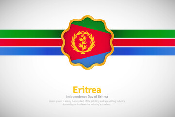 Artistic happy independence day of Eritrea with country flag in golden circular shape greeting background