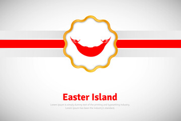 Artistic happy national day of Easter Island with country flag in golden circular shape greeting background