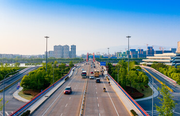 Fototapeta na wymiar Shuanglong Bridge, Jinhua City, Zhejiang Province, China