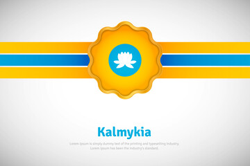 Artistic happy national day of Kalmykia with country flag in golden circular shape greeting background