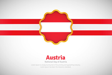 Artistic happy national day of Austria with country flag in golden circular shape greeting background