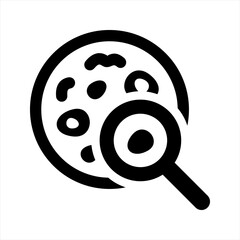 Bacteria search icon, vector and glyph