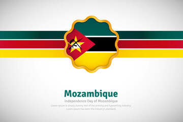 Artistic happy independence day of Mozambique with country flag in golden circular shape greeting background