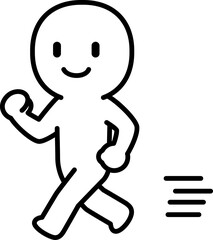 走る人物のデフォルメイラスト