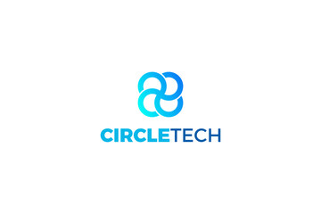 Fototapeta premium Circle tech abstract logo design