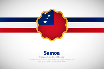 Artistic happy independence day of Samoa with country flag in golden circular shape greeting background