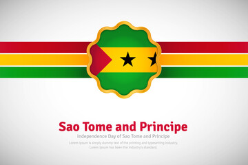Artistic happy independence day of Sao Tome and Principe with country flag in golden circular shape greeting background