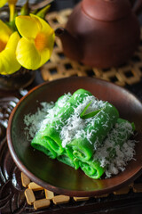 Kue Dadar Gulung is traditional cake from Indonesia.