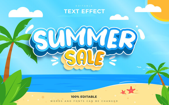 Summer sale text effects, editable text style