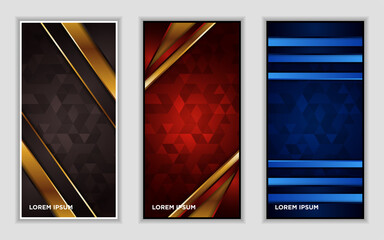 Vertical banner set collection with various abstract background design. Used for advertising, presentation, banner, cover, landing page, wallpaper, background.