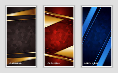 Vertical banner set collection with various abstract background design. Used for advertising, presentation, banner, cover, landing page, wallpaper, background.