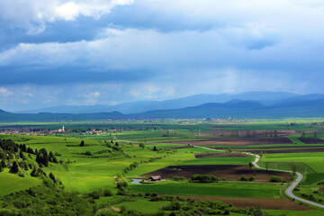 Fototapeta premium landscape with a rural area in Romania