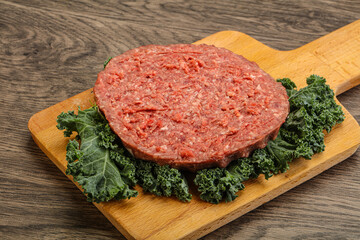 Raw beef burger cutlet for burger