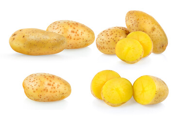 potatoes on white background