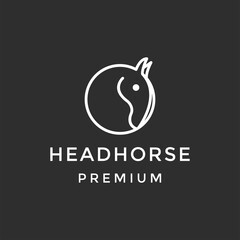 head horse logo vector design template on black background