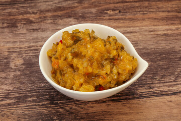 Relish sauce with cucumbers and mustard