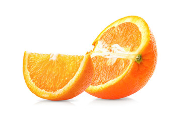 slice of orange fruit on white
