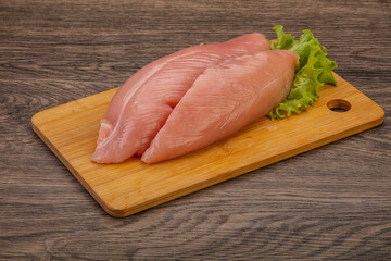 Raw turkey breast for cooking