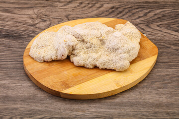 Raw meat schnitzel for roast