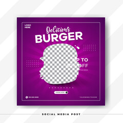 Delicious food menu banner templates social media post