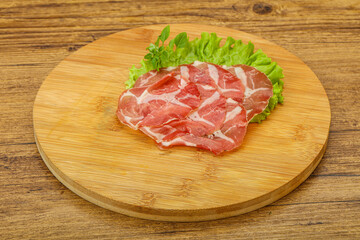 Smoked pork neck slices snack