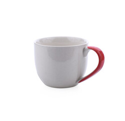 blue cup on white background