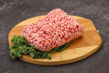 Raw pork minced meat for cooking