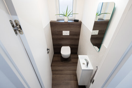 Tiny restroom of contemporary apartment