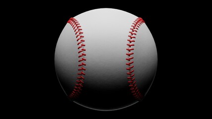 Baseball ball isolated on black background.
3d illustration for background.
