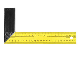 Construction square triangle ruler isolated on white background
